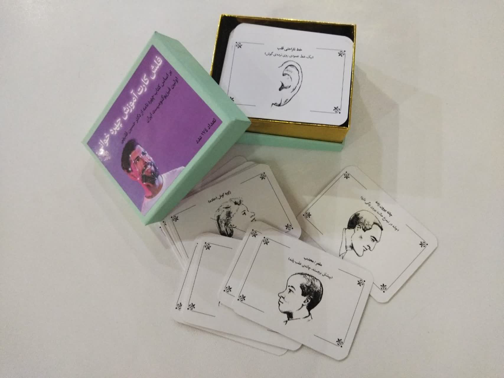 فلش‌کارت آموزش چهره‌خوانی – خلاصه کاربردی کتاب چهره‌نامه | ۱۷۴ کارت آموزشی دکتر حسین فقیهی